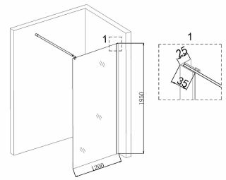 Душевая перегородка Niagara NG-687-12BLACK 120см чёрный/прозрачное